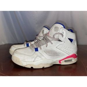 Jordan Flight Club 91 GS Basketball Shoes Pink Blue Kids Size 4Y 555472-125